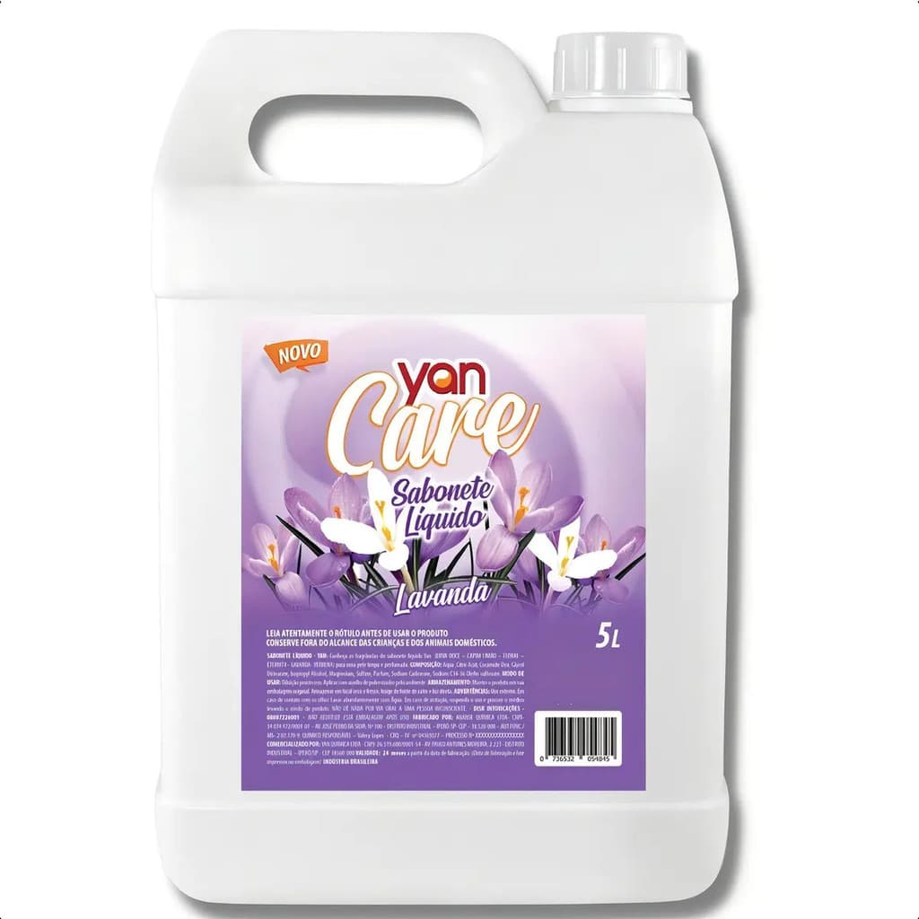 SABONETE LIQUIDO LAVANDA 05 LITROS YAN