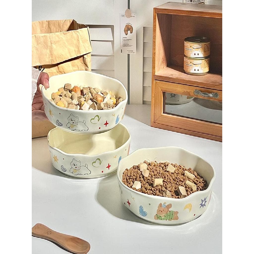 Tigela para cachorro, tigela de cerâmica para cachorro, tigela de comida, grande capacidade, Anti-derrubamento, grande d