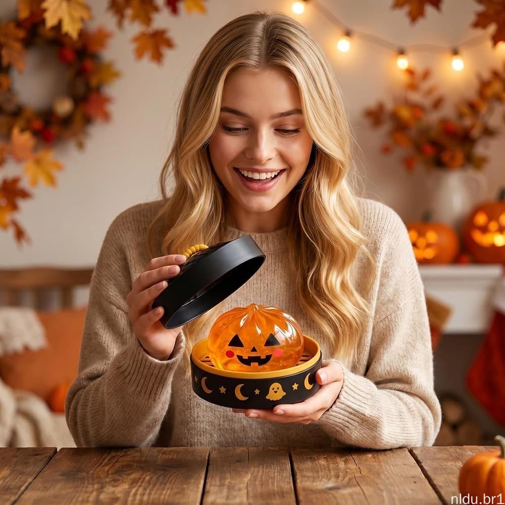 Bolinhos De Halloween Squishies Mysterys Caixa Decoração Sazonal Encantadora Para Escritório De Viagens Em Casa