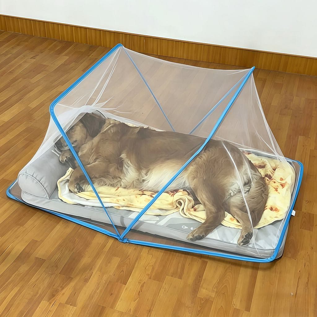 Rede mosquiteira para cães, canil de verão, cama para gatos, cobertura contra mosquitos para dormir, uso externo, dobráv