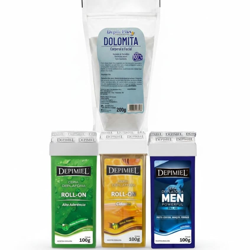 Refil Cera Roll-on + Dolomita Clareadora Pós Depilação Anti Foliculite