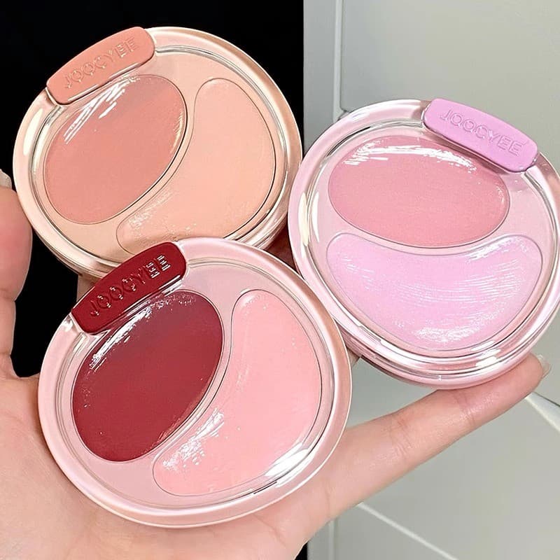 Blush de duas cores creme enzima cor jóia grânulo blush G251 molho de maçã pó solto alto brilho âmbar Joocyee atmosfera