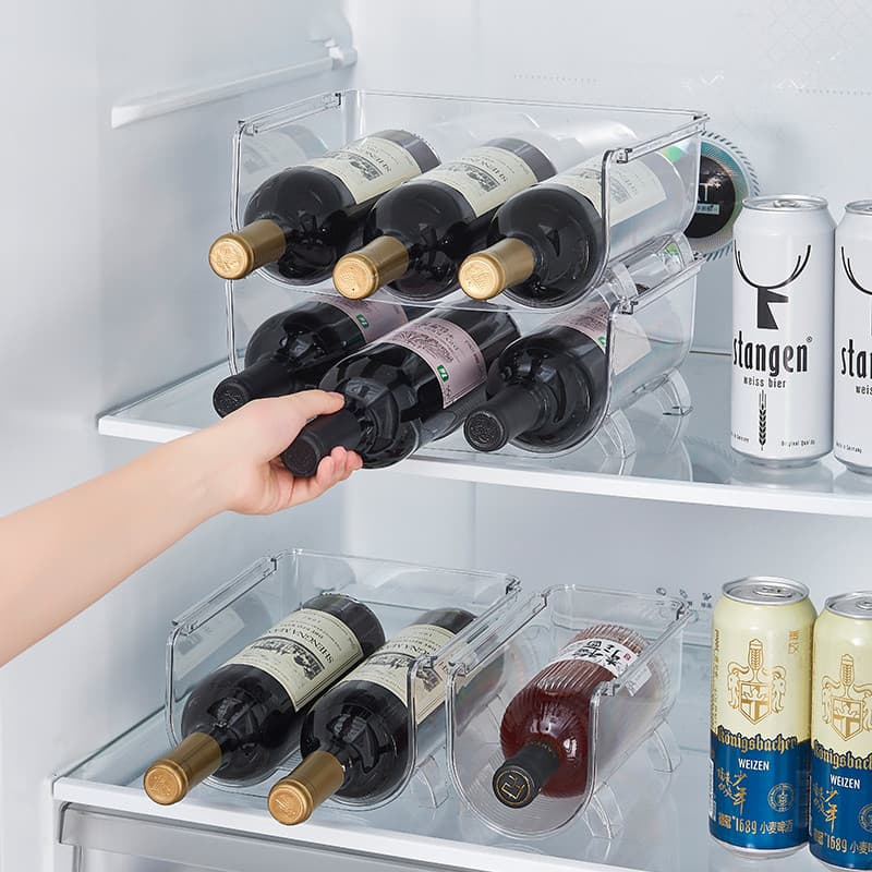 Rack de armazenamento de vinho para geladeira, garrafa térmica doméstica, suporte para bebidas de cerveja, prateleira ac