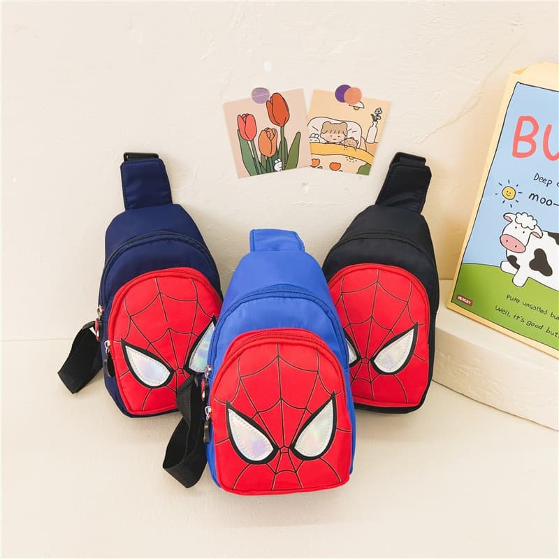Bolsa Infantil De Desenho Animado , De Peito Moderna E Do Homem-Aranha Ombro De Grande Capacidade Lona