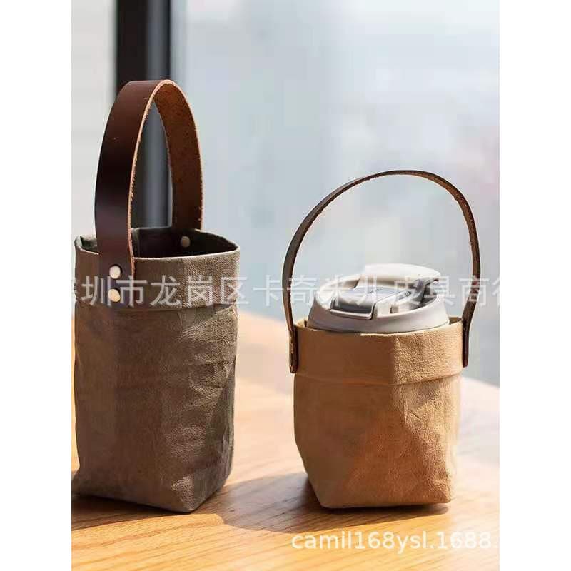 Novo saco de copo de água portátil lock & lock logotipo suporte de copo térmico de café degradável alemão lavável saco d