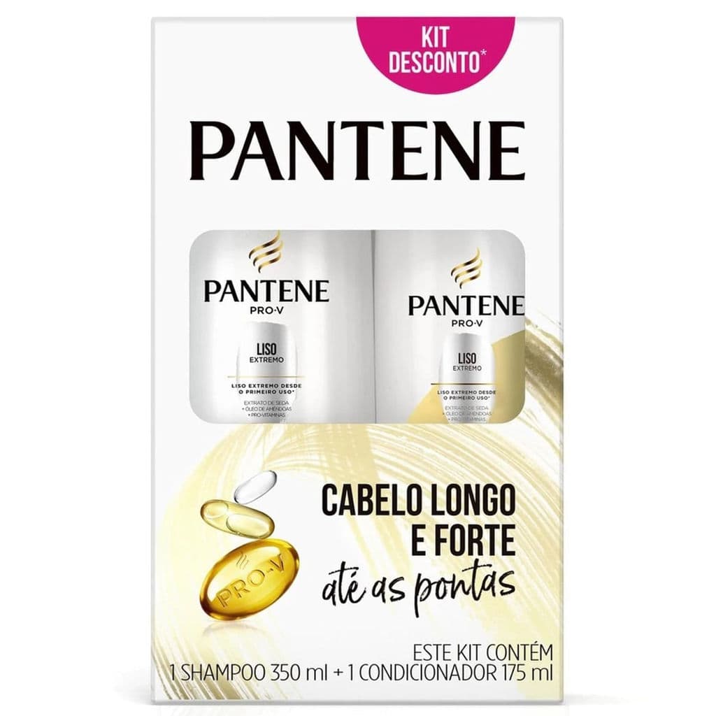 Kit Shampoo e Condicionador Pantene Liso Extremo 350ml+175ml