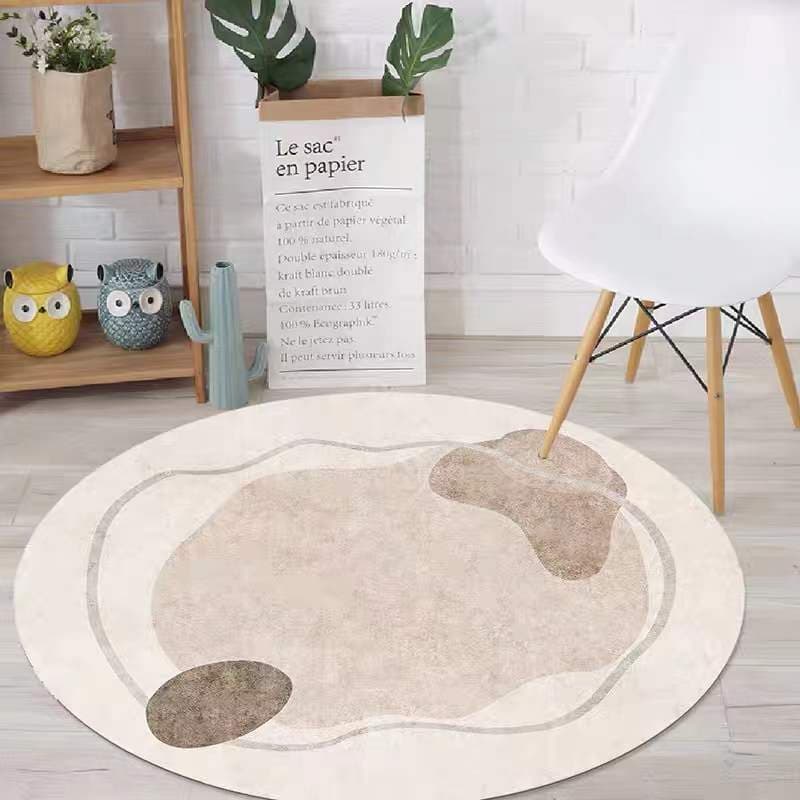 Simples tapete redondo sala de estar quarto cobertor cabeceira banheiro absorvente pé tapete refrigeração sofá vestiário