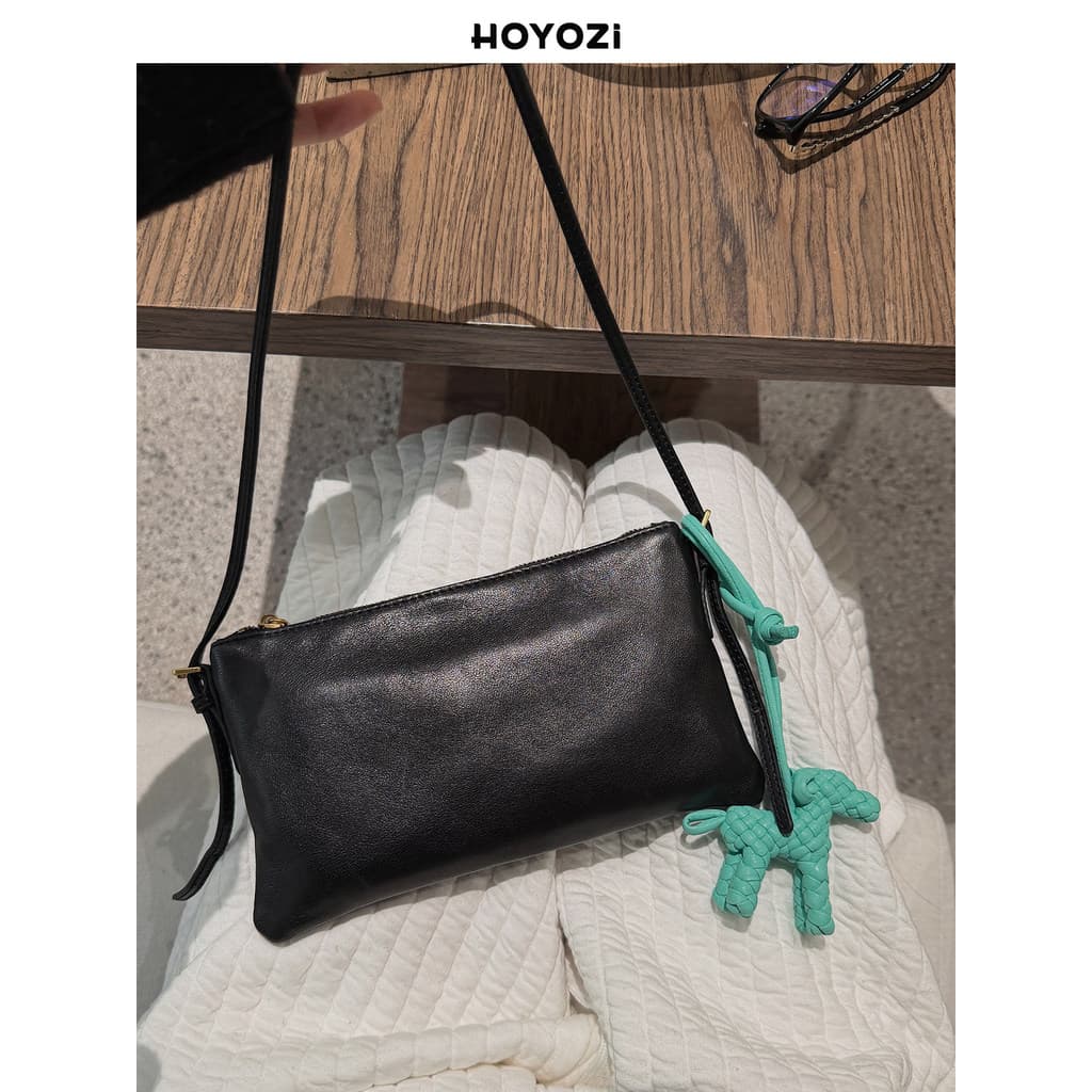 [Bolsa Xiaoyoujia] HOYOZI Couro Genuíno Celular Pequena Bolsa de Ombro Feminina 2026 Novo Estilo Bolsa de Um Ombro nas A