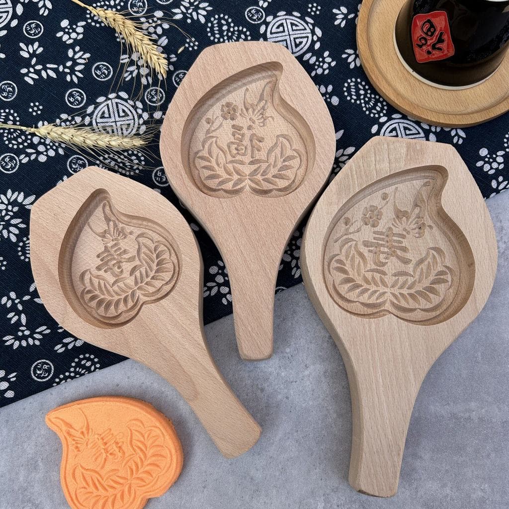 Ano novo chinês fazendo pães cozidos no vapor flor pães cozidos no vapor molde Shou Taoyin estilo antigo doméstico de ma