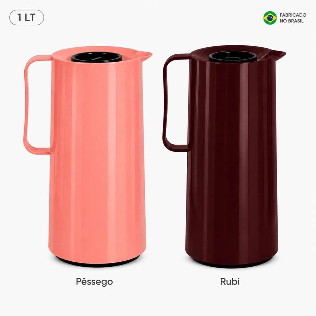 Garrafa Térmica Haus Mor 1l Bule para Café Chá Leite Ampola Vidro Mesa Café Cozinha