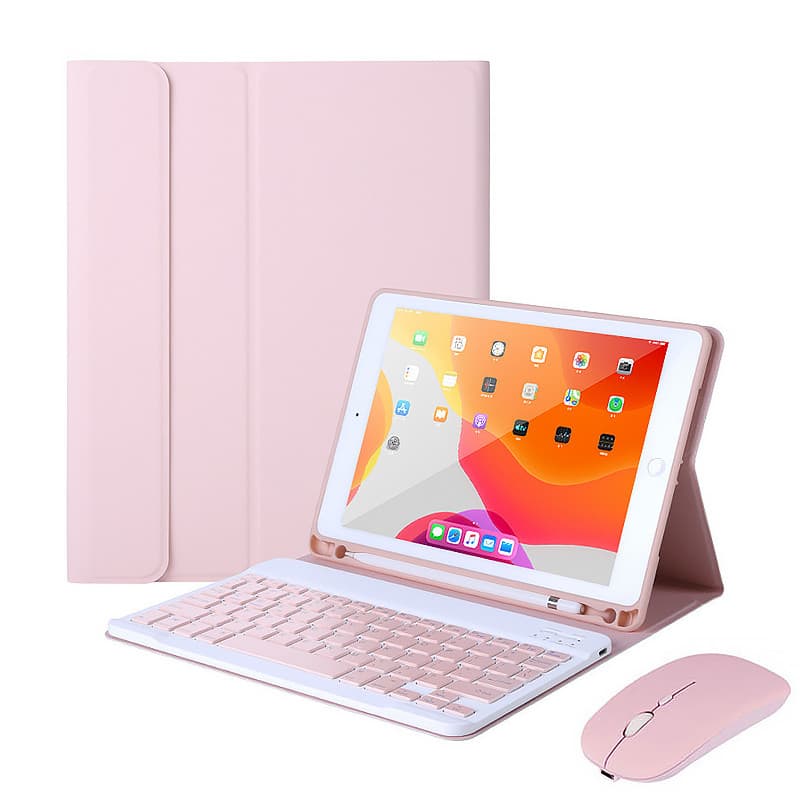 Kit 2/3 Peças Capa com Slot para Caneta iPad 11ª A16/10ª/9ª/Air4/Air5/Air11 M2/M3/M4, Teclado ABNT2 Bluetooth + Mouse
