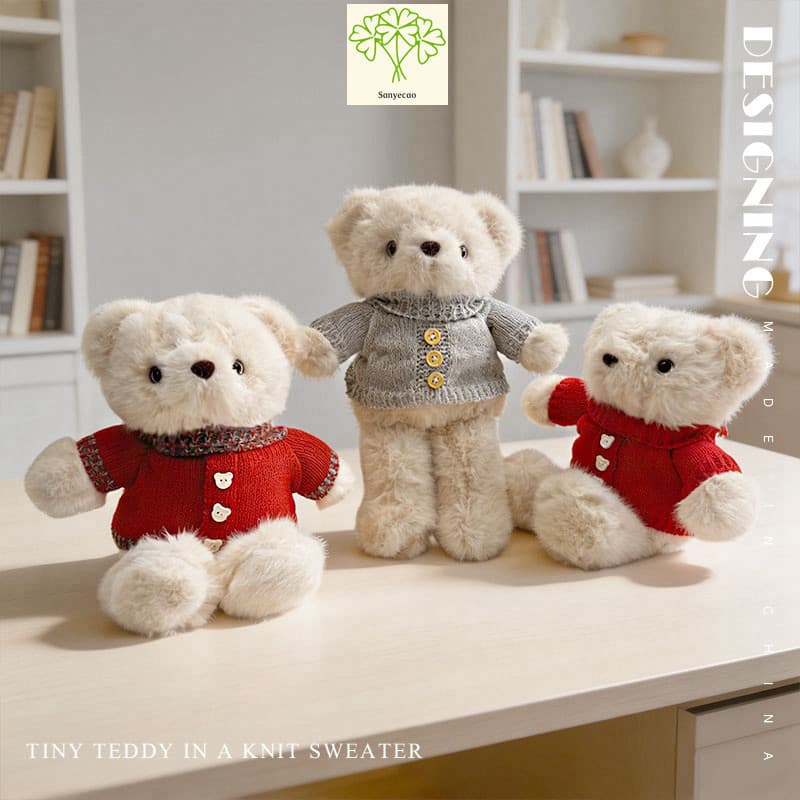 Suéter De Malha Fofo Ursinho De Pelúcia Boneca Retrô Estilo Britânico Urso Macio Travesseiro De Dormir Para Meninas Cria
