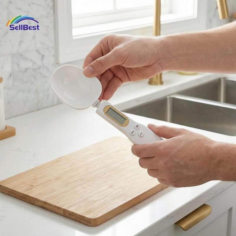 Sellbest Colher LCD Eletrônica Balança De Cozinha De Medição Ajustável Para Cozinhar Assar Controle De Porção De Aliment