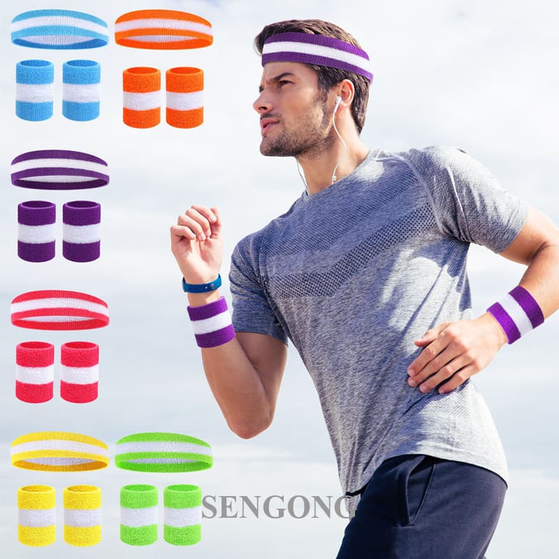 SENGONG FASUSE Conjunto de 3 faixas de cabelo elásticas para esportes ao ar livre para mulheres, lenços de cabeça para g
