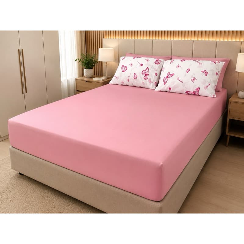 Kit Cama Posta 5 Peças Jogo de Lençol com 2 Fronhas Estampadas