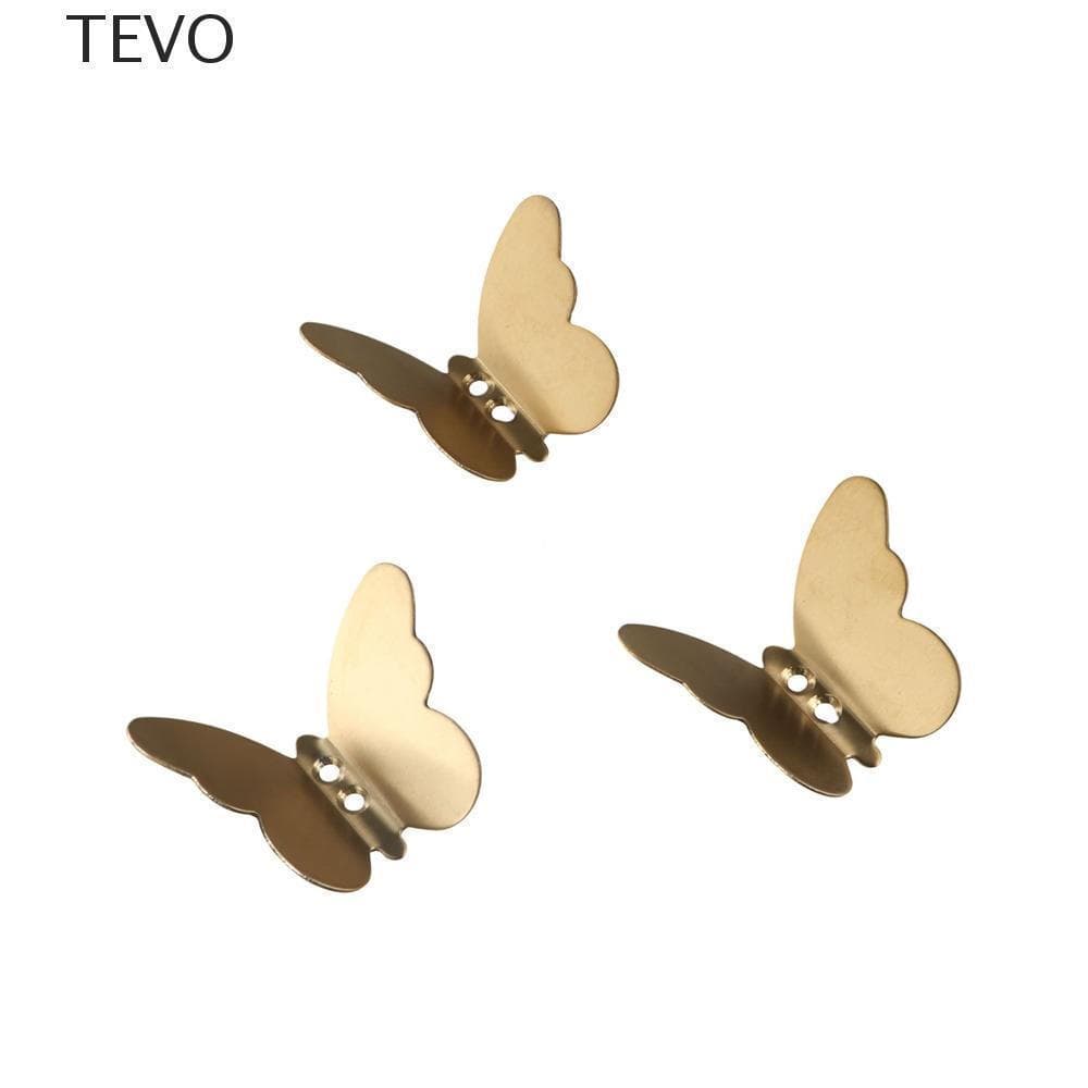 Ganchos De Parede Borboleta TEVO , Cabide Resistente Em Forma De Aço Inoxidável , Cabides De Toalha À Prova D'água