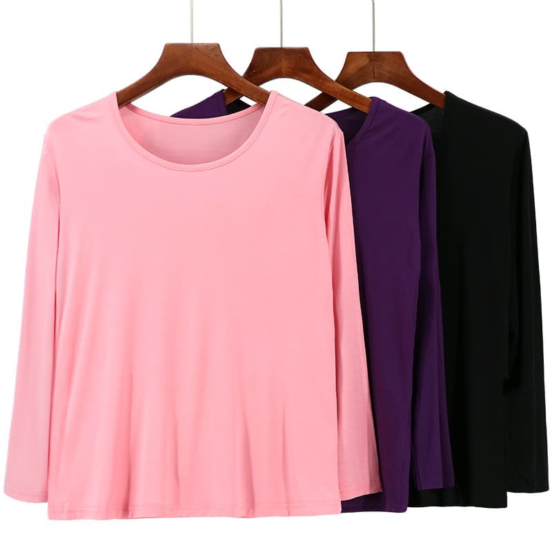 Idosos de meia-idade Modal grande roupas de outono senhoras estilo fino solto mais gordura plus Size roupa interior mãe