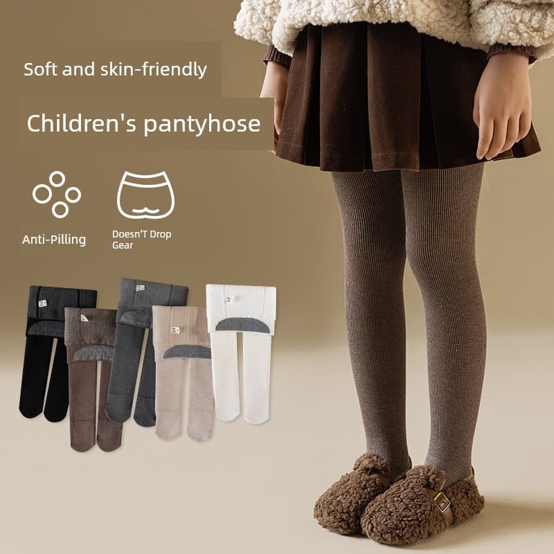 meia calça infantil menina 2026 Inverno novo infantil leggings bebê com lã e meia-calça grossa cor sólida Mellad cor que