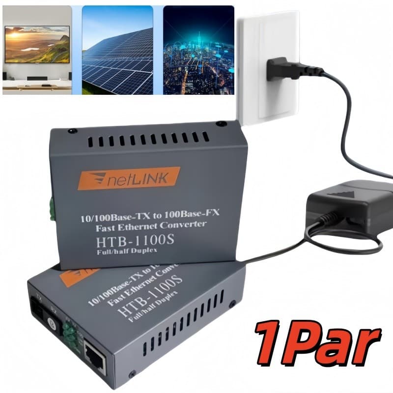 Conversores Mídia Gigabit 1000 Mb (par A + B) Fibra C/ Fonte