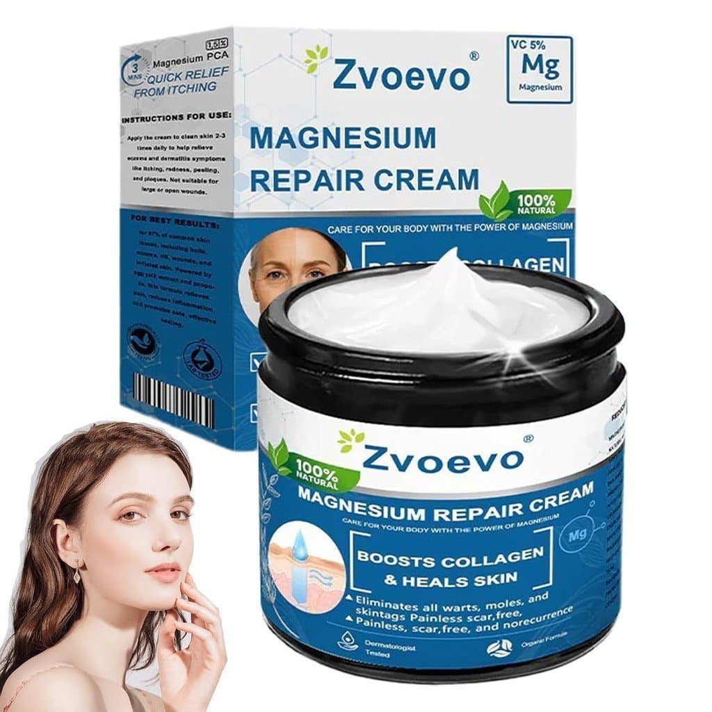 Creme Reparador de Pele com Magnésio Zvoevo, Novo Creme para Cuidados com a Pele 2025, Reduz Rugas, Uniformiza o Tom da