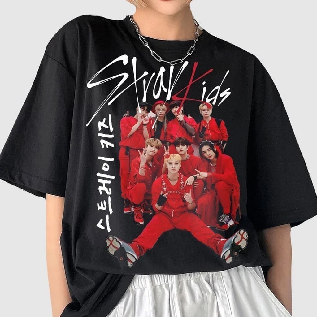 Camiseta Unissex Algodão Stray Kids Grupo Kpop estampada