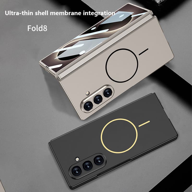 Para Magsafe Caso De Telefone Samsung Galaxy Z Fold 8 Ultra Fold8 5G Carregador Magnético Sem Fio Com Filme Tela Vidro C