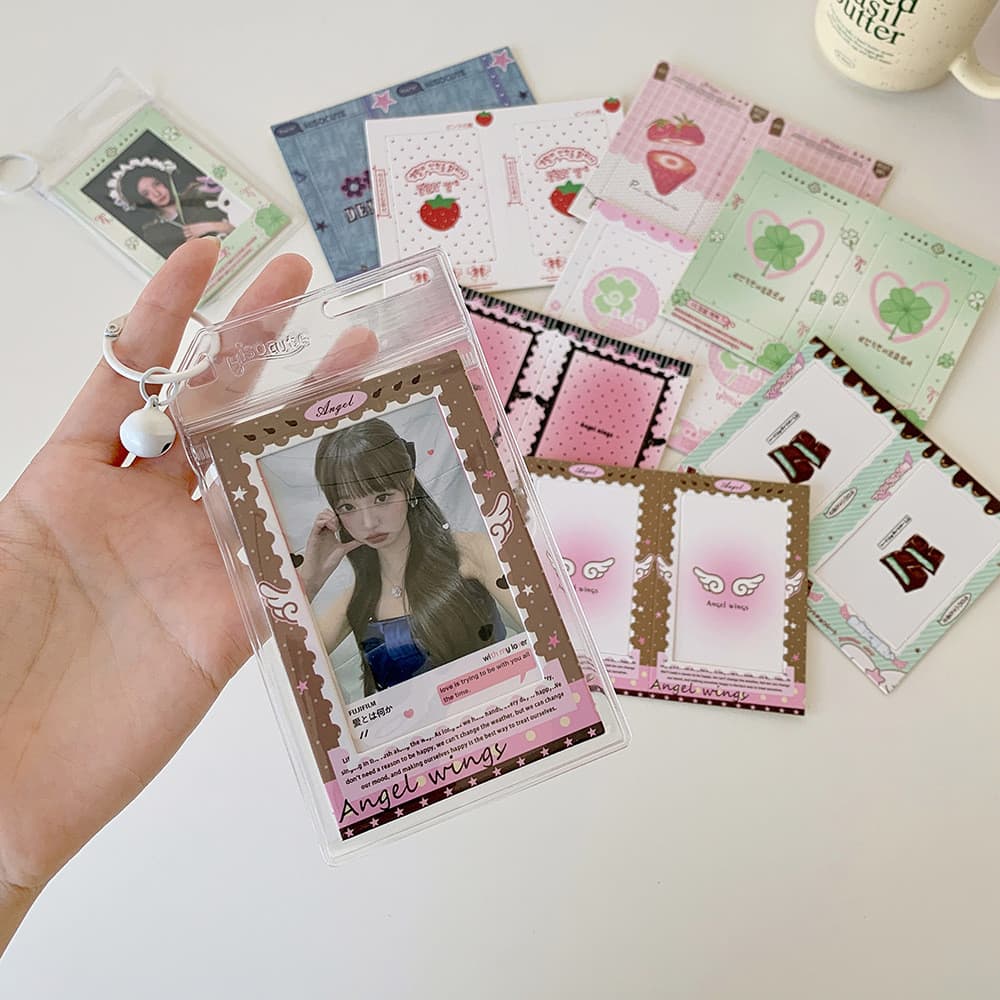 [Estoque pronto] Filme reverso único estilo menina estrela perseguindo 10cm porta-retratos faça você mesmo pingente de f