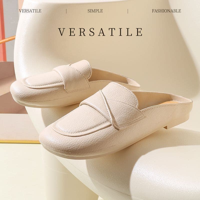 Novo estilo exterior usar preguiçoso Baotou meia chinelos primavera verão moda All-Match dedo do pé quadrado confortável