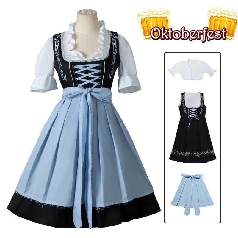 Conjunto de Vestido Feminino Oktoberfest para Traje Dirndl/Tradicional Bávaro/Alemanha/Festival da Cerveja