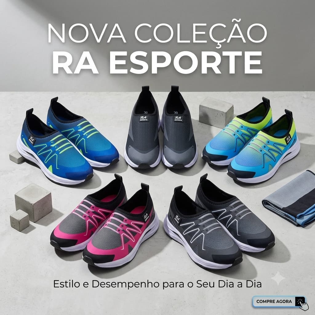 Tênis Meia Sapatenis meia para Esportes Leve e Confortável para Academia RA ESPORTES MicroExpandido