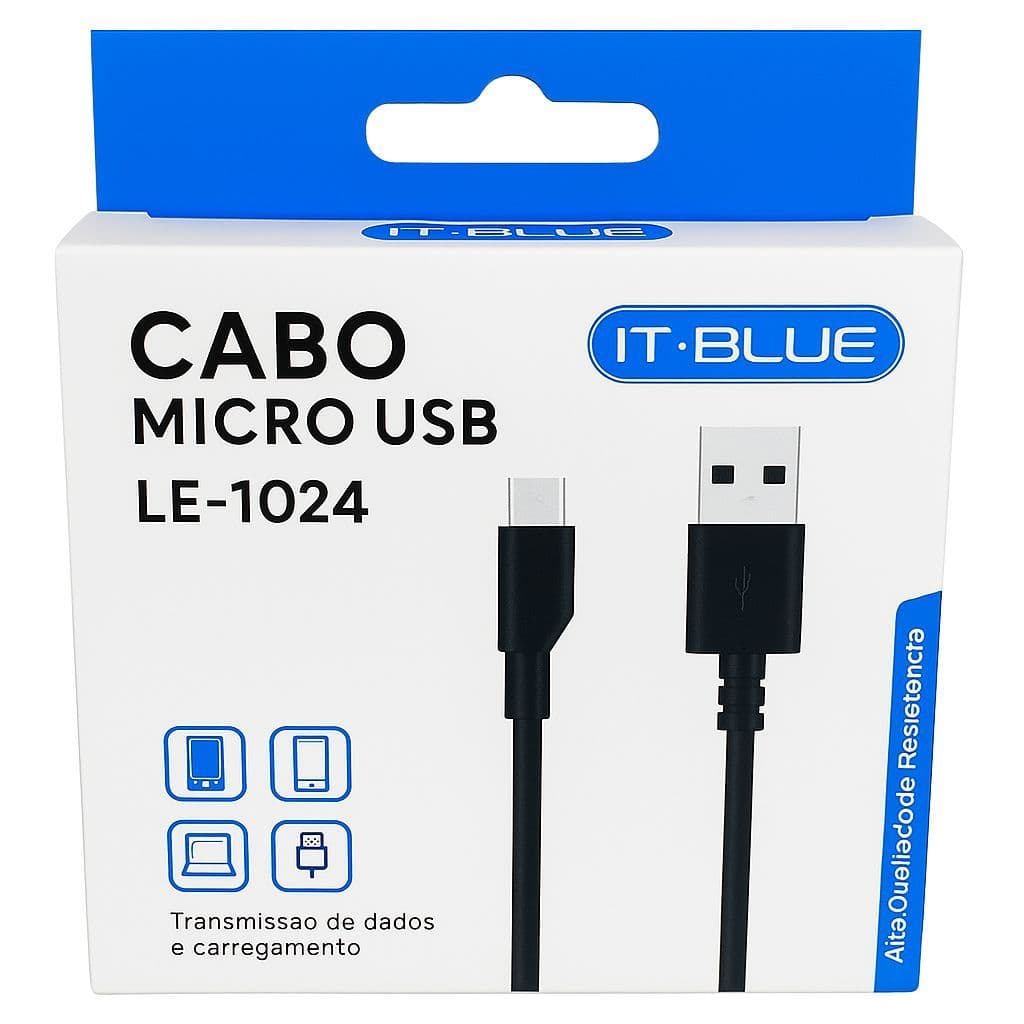 Cabo USB Turbo 3 0A Micro USB V8 1 Metro IT BLUE LE 1024