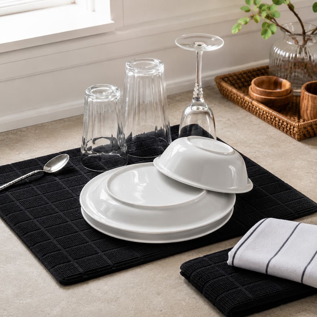 Tapete Escorredor de Louça Microfibra Super Absorvente Dobrável Aparador Secador Cozinha 38x51cm