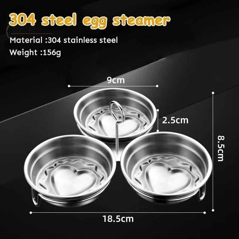 Vaporizador De Ovos 3 Em 1 Aço Inoxidável 304 , Forma De Coração , Fogão Cozidos , Molde De Omelete , Ferramenta De Cozi