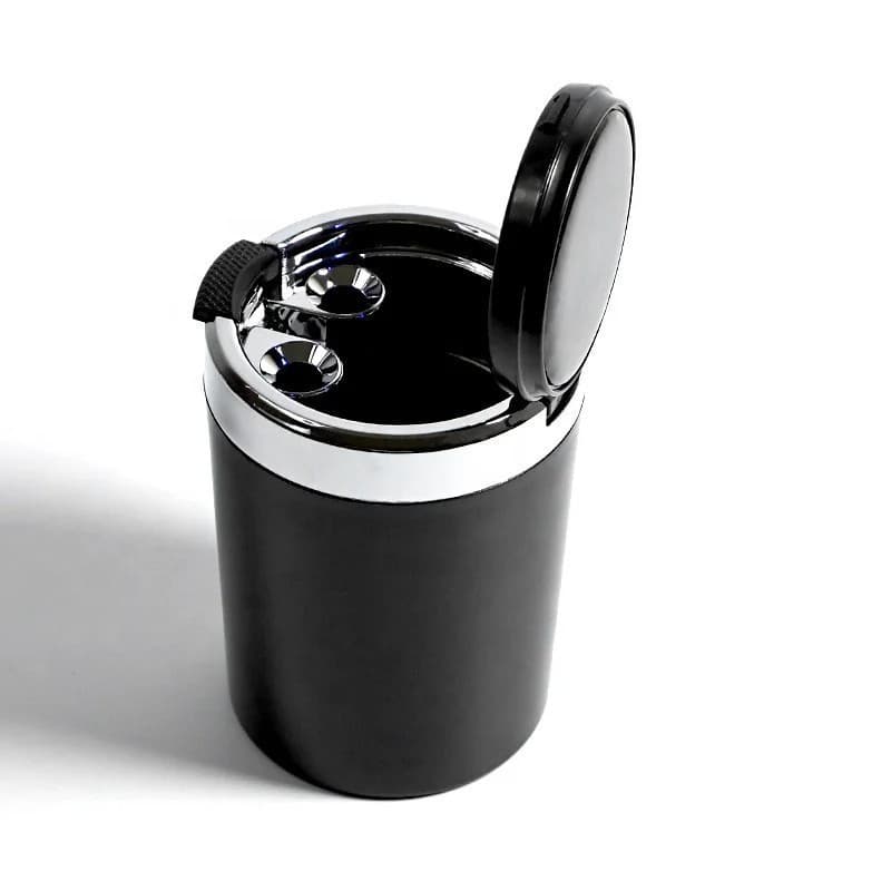 Porta Objetos Veicular Com Tampa LED Anti Odor Organizador Carro Porta Moedas Copo Universal Compacto