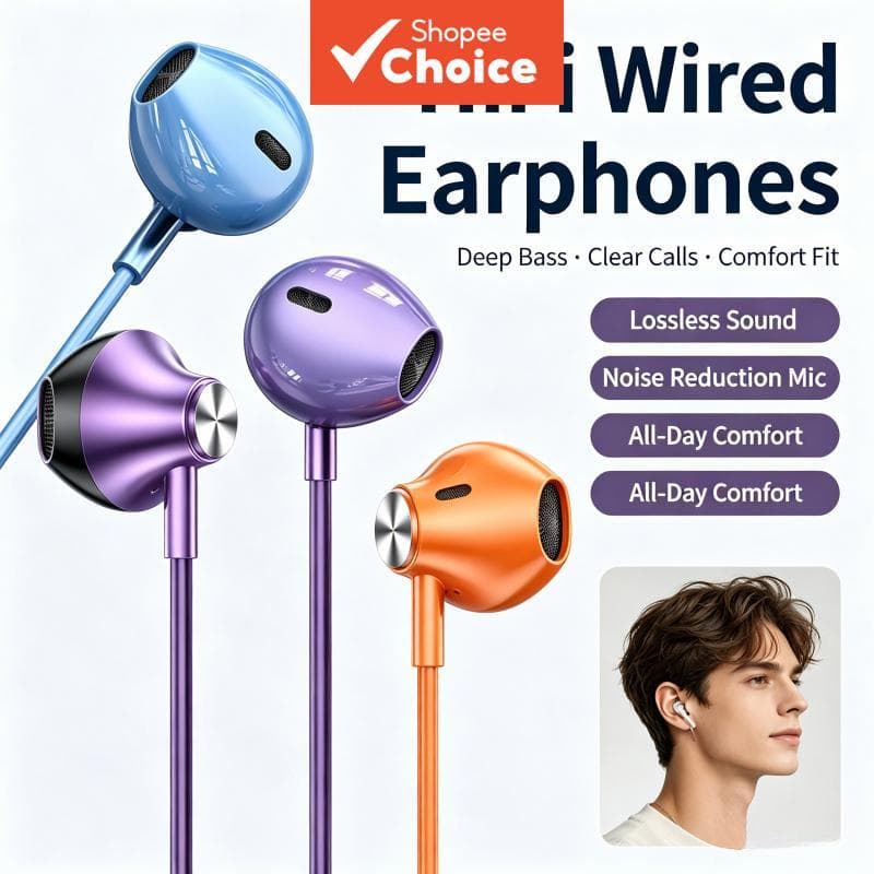 Fones De Ouvido A7 3.5 Mm Typec Com Microfone Isolamento De Ruído Intra-Auriculares Controle De Botão Música Esporte Par