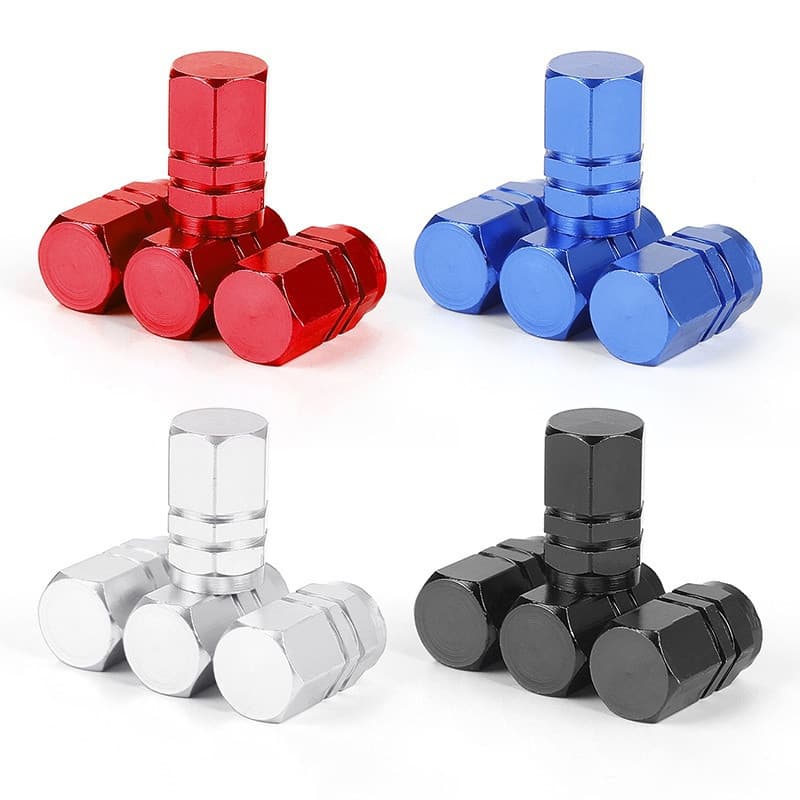 Conjunto de 4 peças de tampa da válvula do cubo do carro, acessórios para motocicleta, peças de reposição