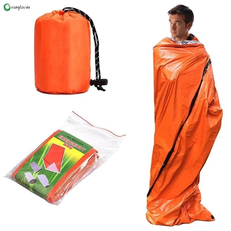 Saco De Dormir Térmico Mylar De Emergência-Leve À Prova D'água Para Camping E Caminhadas