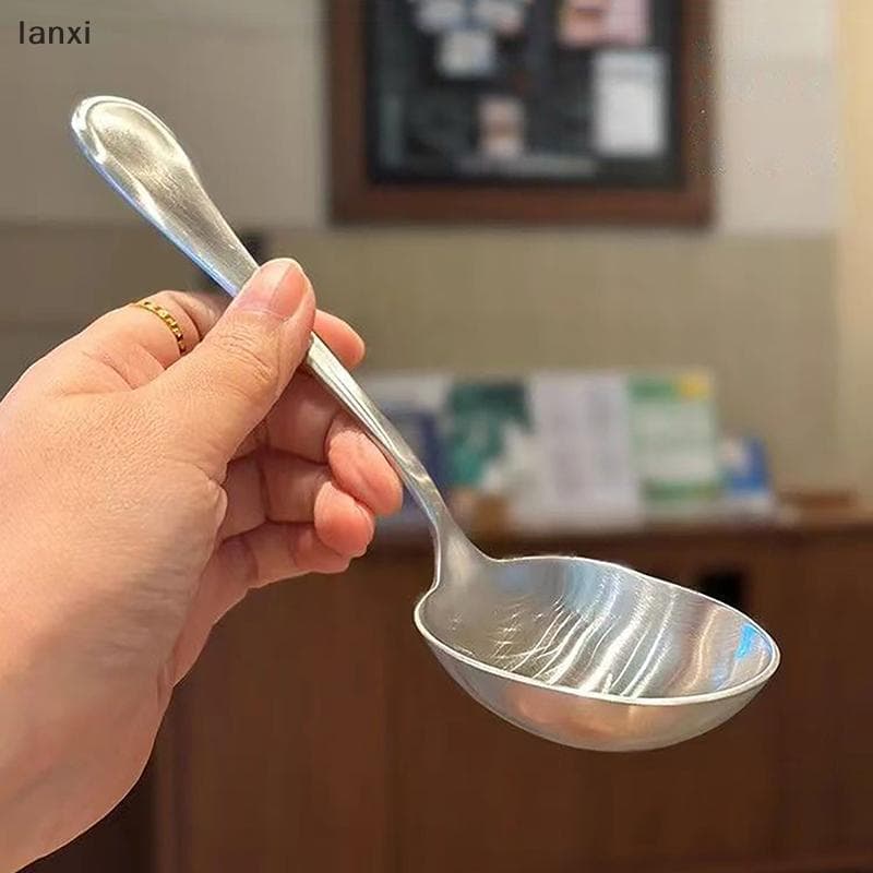 [LANXI] Colher De Servir Com Cabeça Redonda De Aço Inoxidável Para Sopa De Arroz De Cozinha