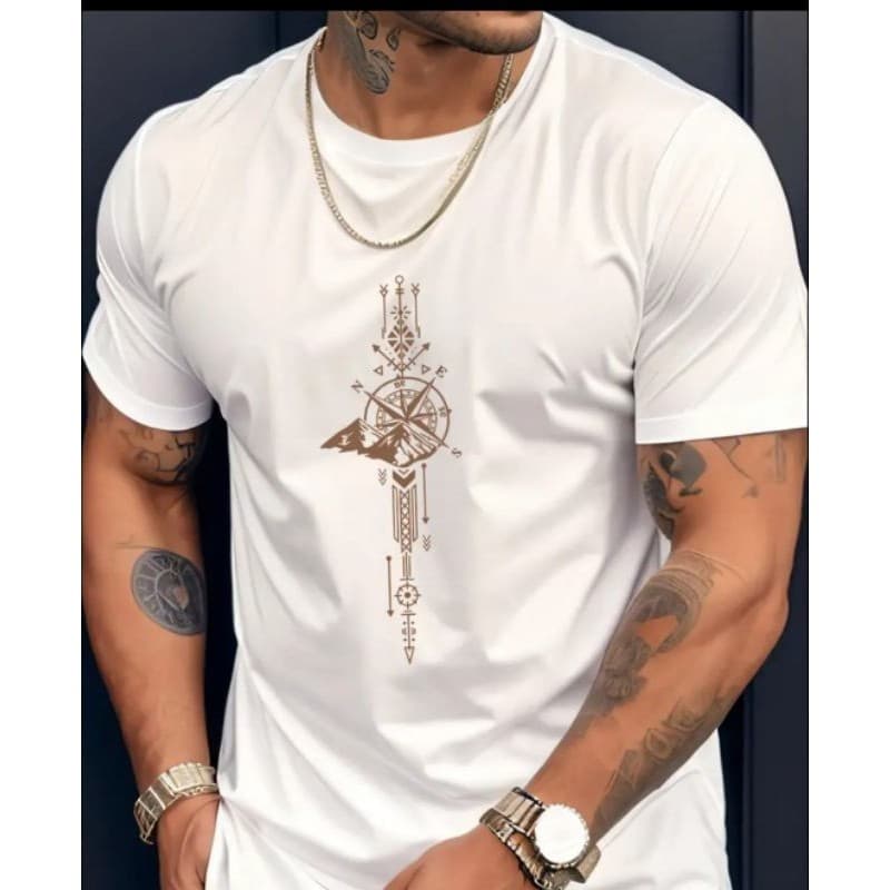Camiseta Bussola Dourada Confortável 100% Algodão Festas E Eventos