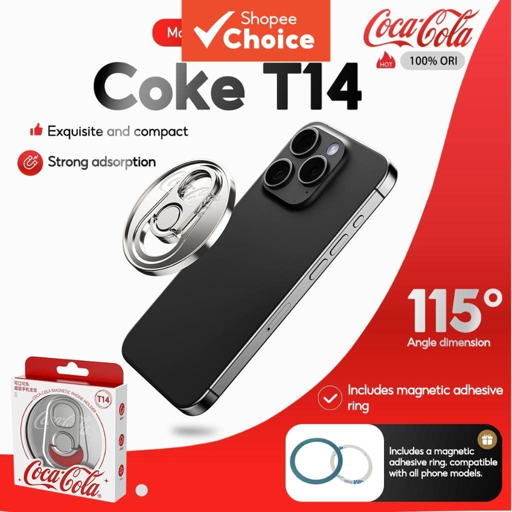 Coca-Cola Suporte Magnético Para Punhos De Telefone T14 De Mesa De Metal De Marca Conjunta Multifuncional Universal