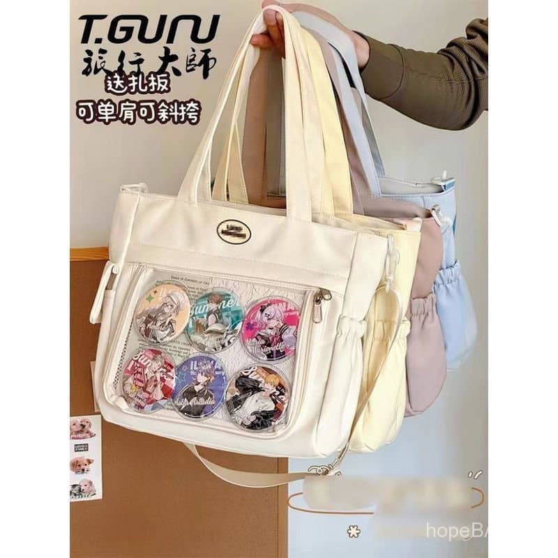 Bolsa Ita estilo japonês de grande capacidade para estudantes, bolsa tote para escola e deslocamentos, bolsa de ombro pa