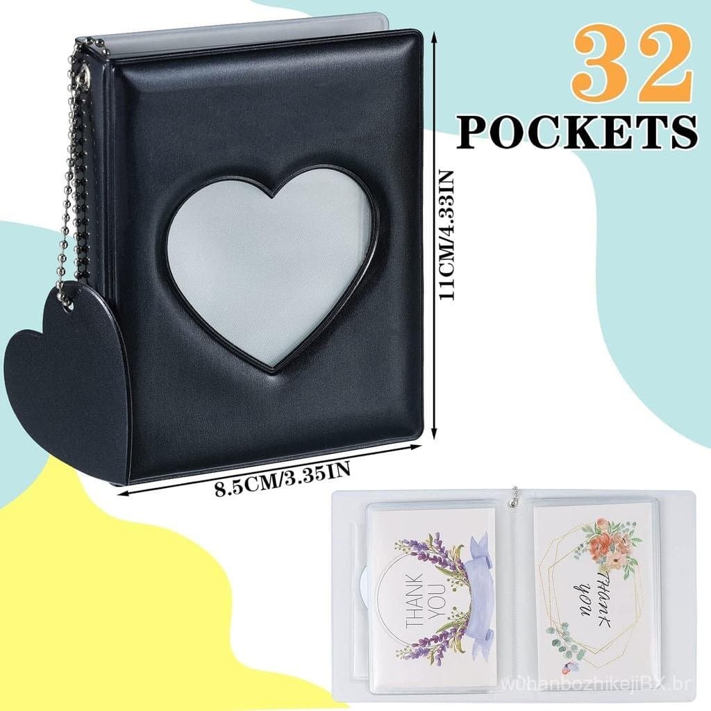 FRIUSATE Livro Porta-Fotocartões Kpop de 3 Polegadas, Mini Álbum de Fotos com Encadernador de Photocartões Tipo Espelho,