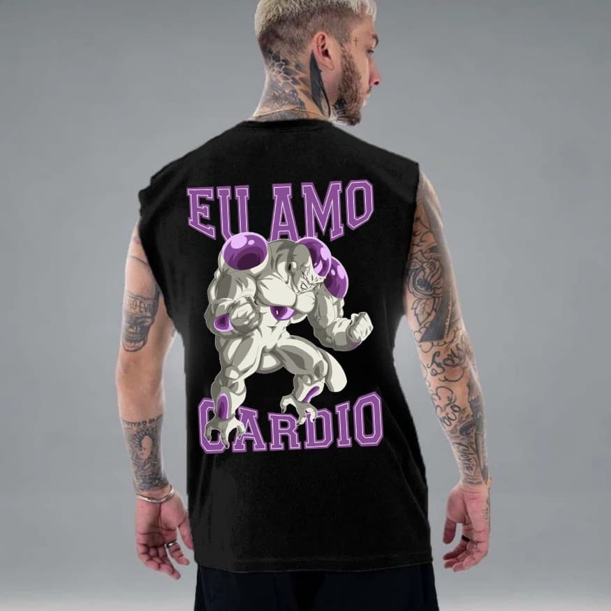 Regata Oversized Machão Algodão Confortavel  de Alta Qualidade Estilo Anime Academia Treino Masculina