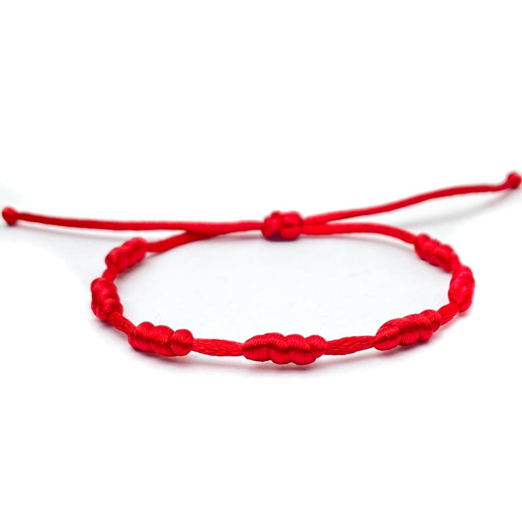 Proteção Vermelha Da Pulseira Kabbalah De Sete Nós Contra O Mal
