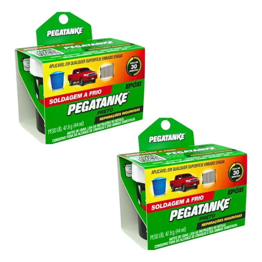 Kit 2un Cola Epóxi Preta Pegatanke Metais 34ml 700°c