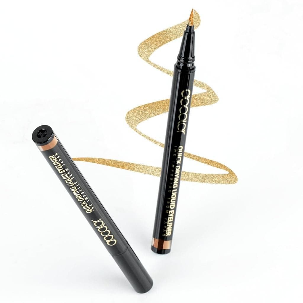 docolor Delineador, 2PCS Delineador Líquido Dourado à Prova d'Água, Caneta Delineadora Super Fina e Precisa para o Dia T