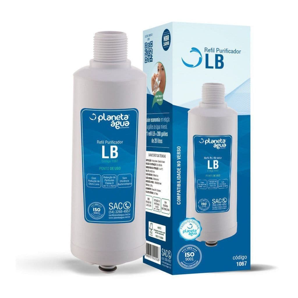Refil Filtro Planeta Água LB para Purificador de Água Libell Flex - Compatível
