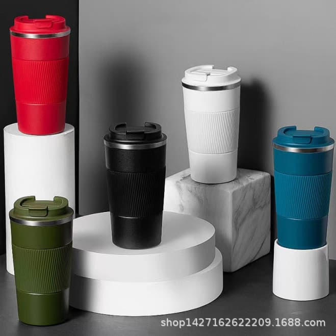 Novo caso de couro copo de café 304 copo térmico de aço inoxidável alto valor dupla camada copo de água portátil present