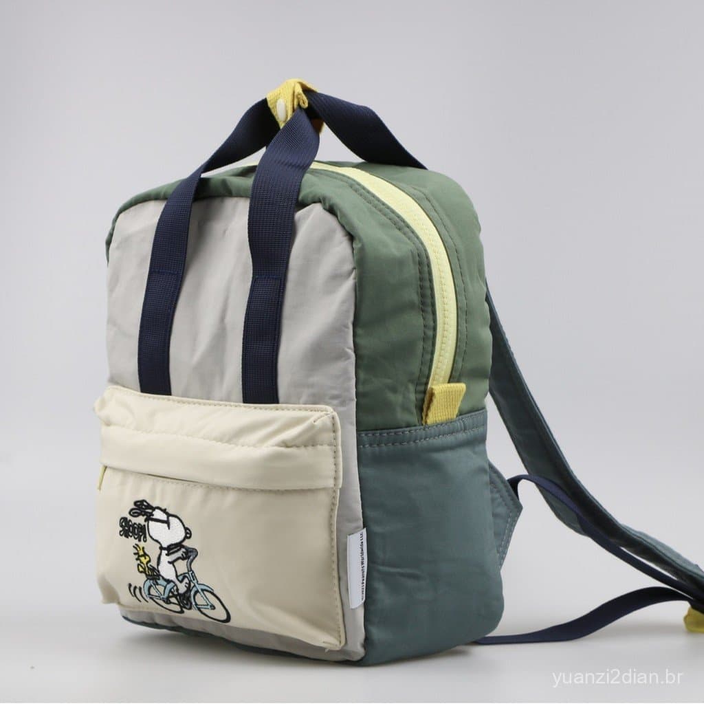 Mochila Infantil Cartoon 8TBM XDEQ Bordada com Personagem Snoopy para Escola