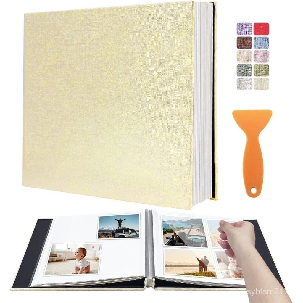 Álbum de Fotos Grande Autoadesivo para Scrapbook, para Fotos 4×6, 5×7, 8×10, Álbum DIY com Capa Magnética de Linho, 40 P